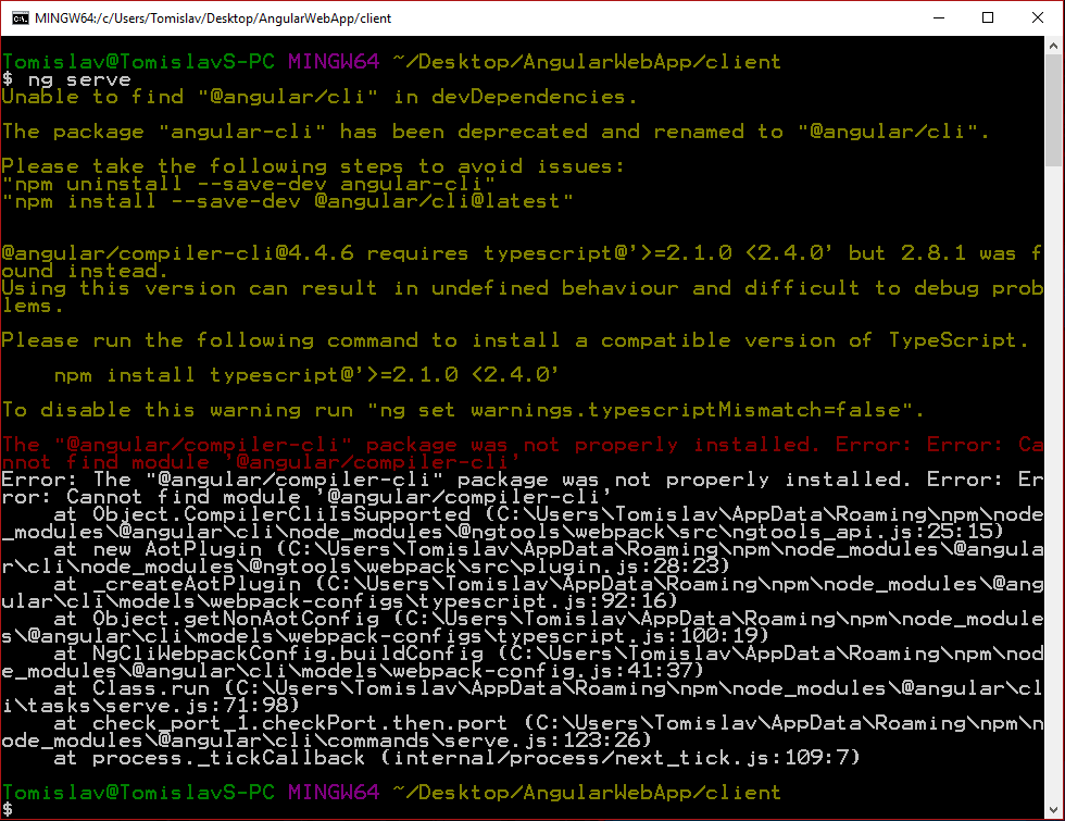 Ažuriranje Angular projekta sa angular-cli na @angular/cli
