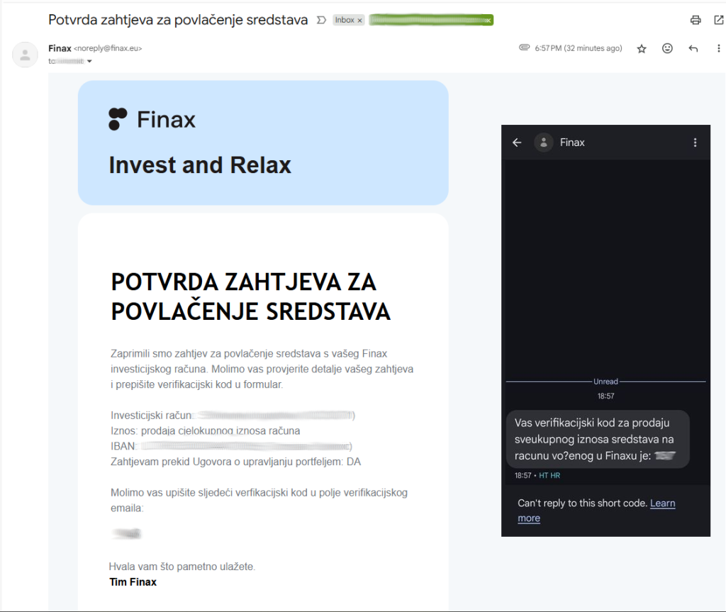 Potvrda zahtjeva za povlačenje sredstava